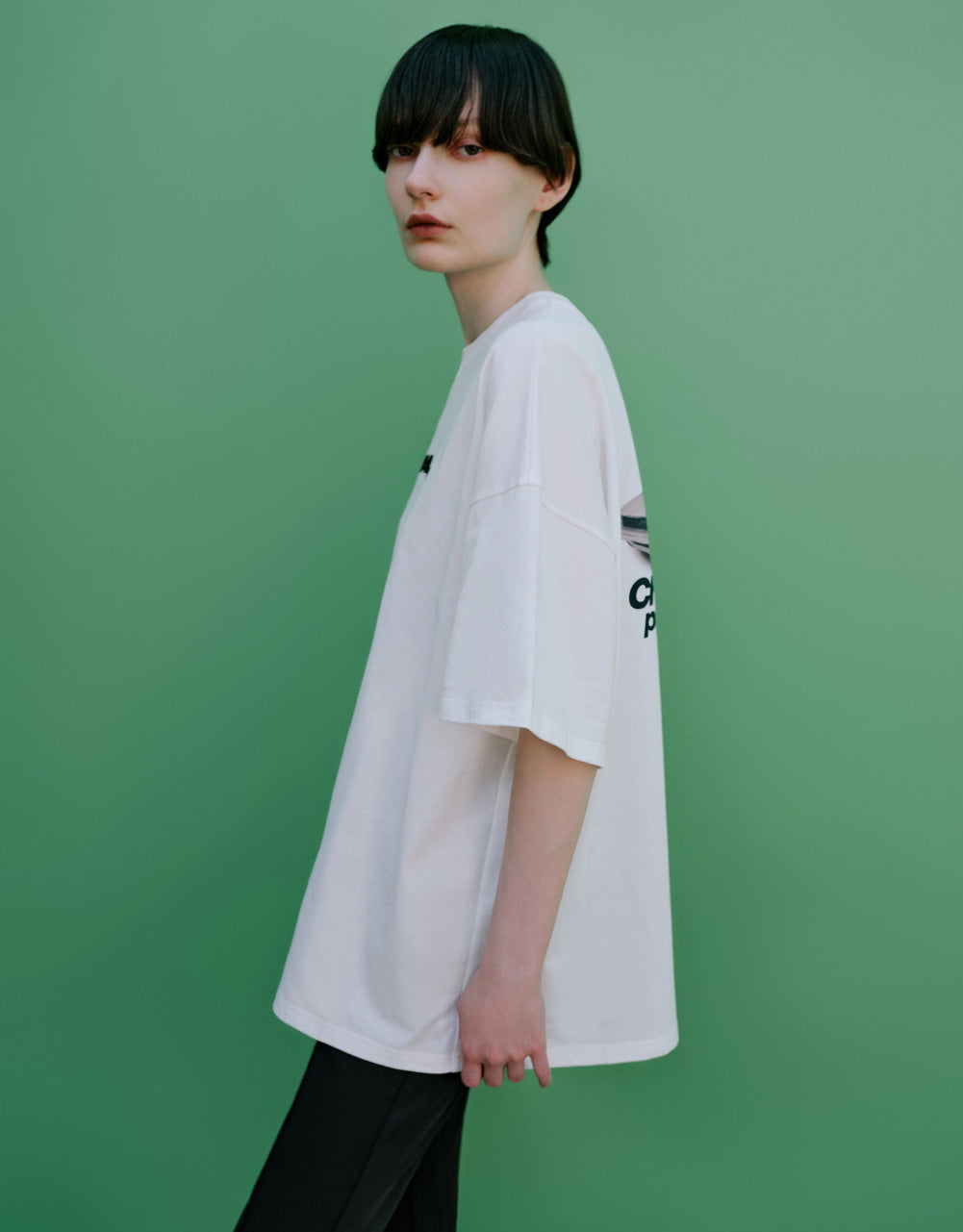 Racer Drop Shoulder Sleeve Loose T-Shirt