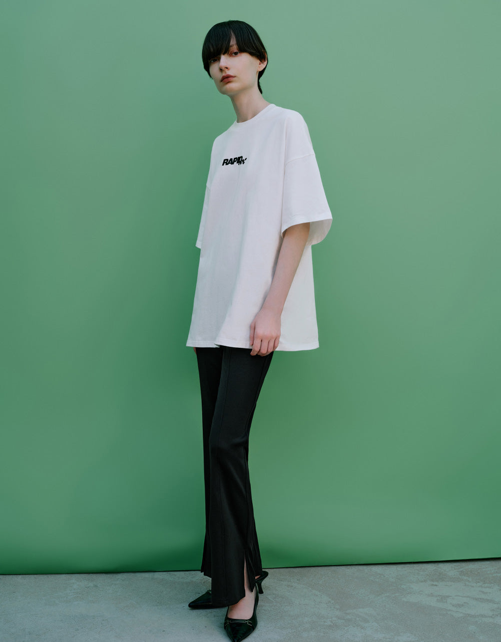 Racer Drop Shoulder Sleeve Loose T-Shirt