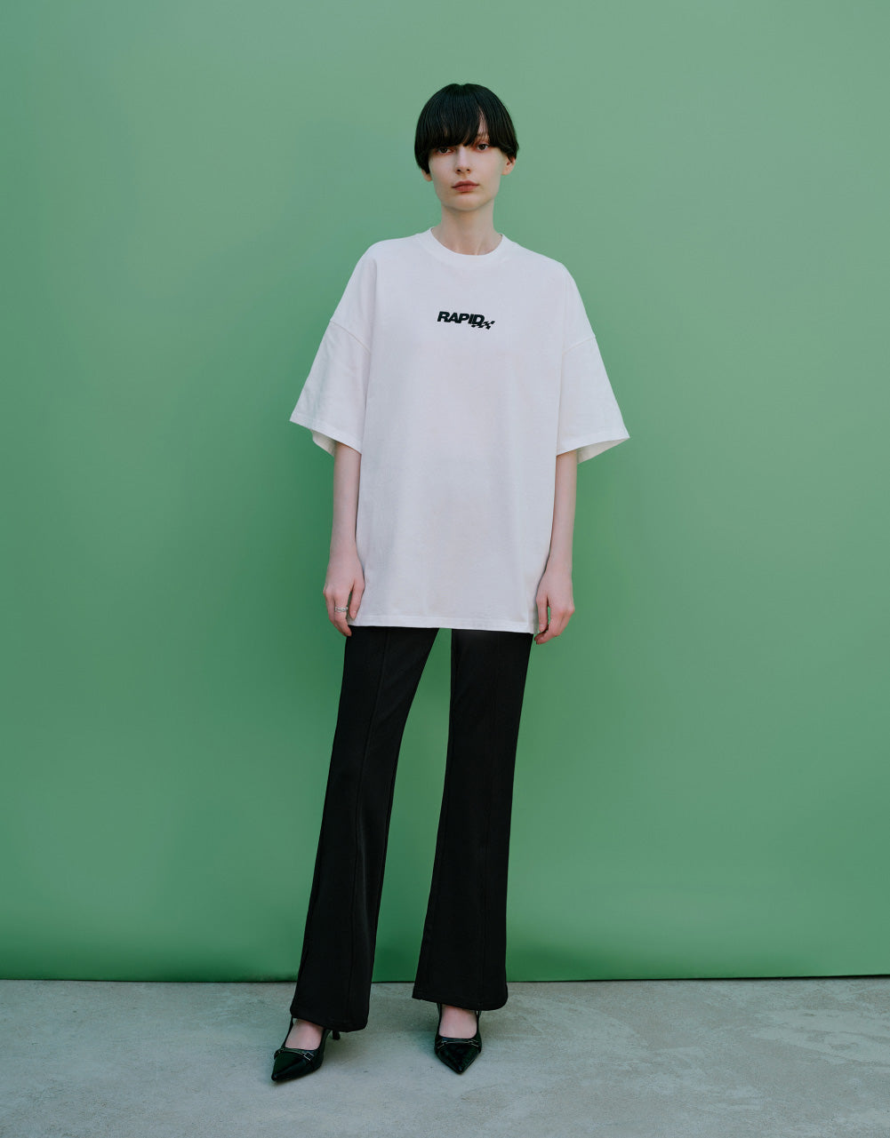 Racer Drop Shoulder Sleeve Loose T-Shirt