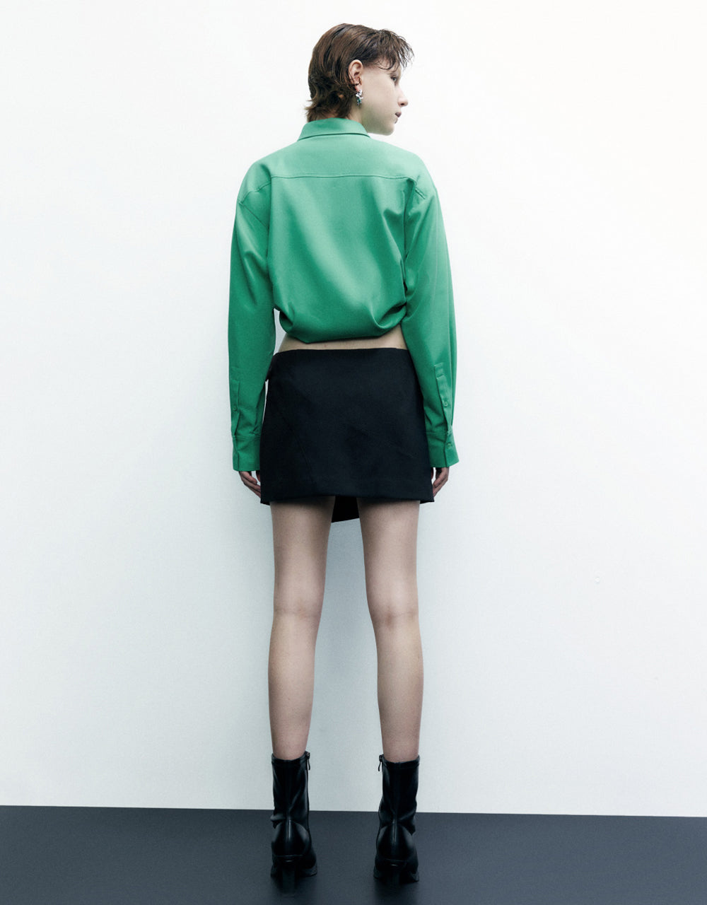 Mini Straight Skirt With Belt