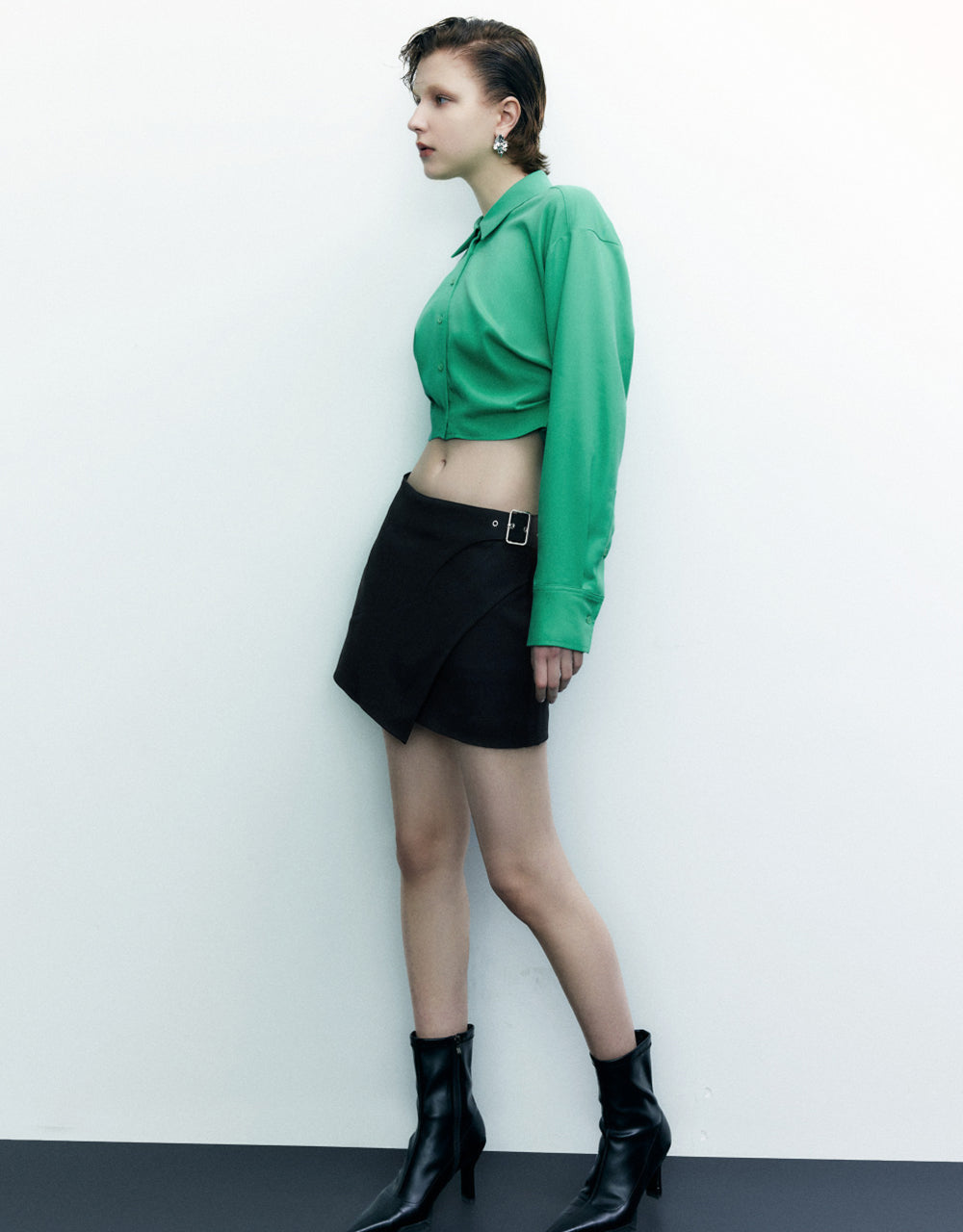Mini Straight Skirt With Belt