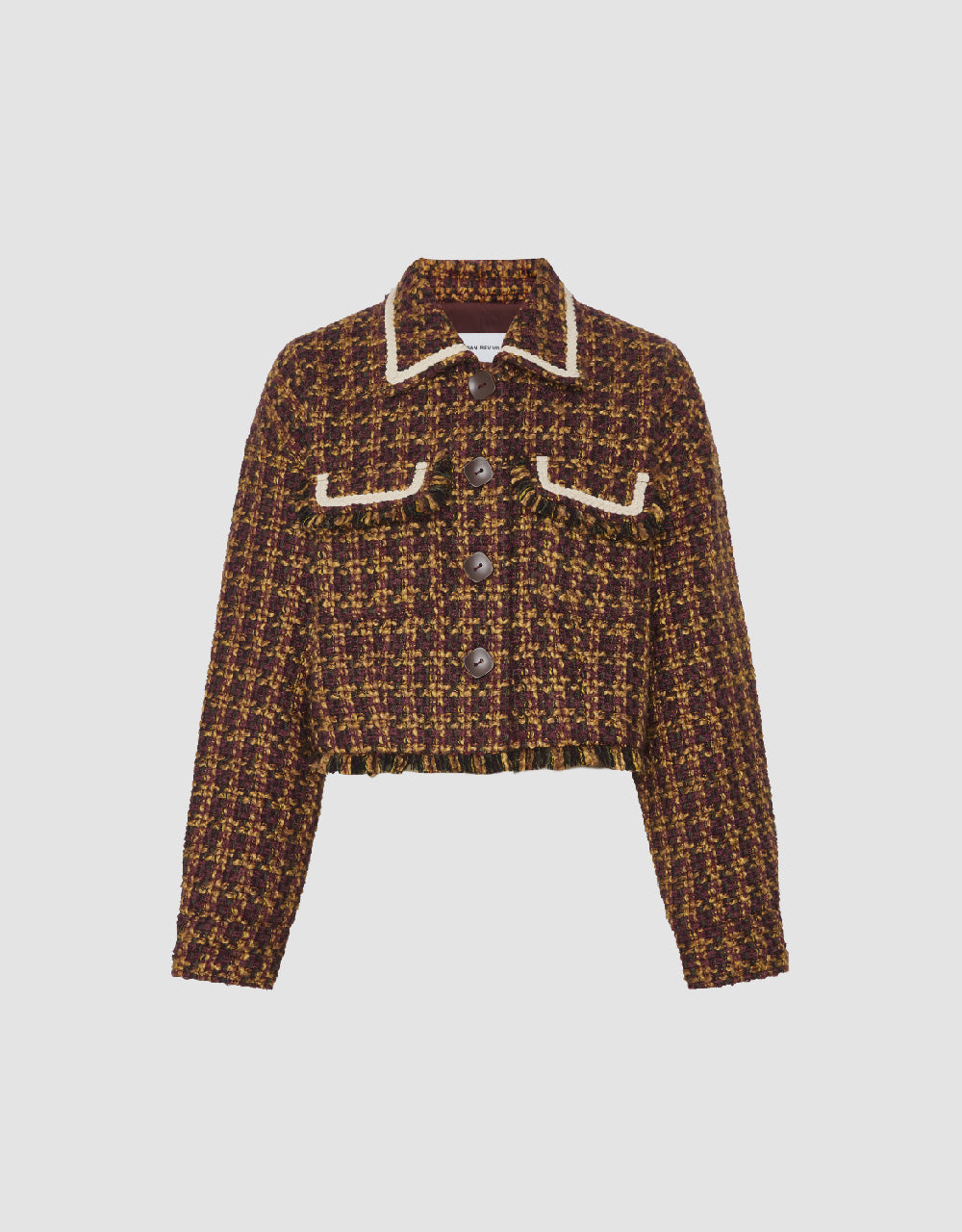 Fake Pockets Tweed Jacket