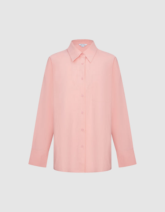 Button Up Drop Shoulder Sleeve Shirt