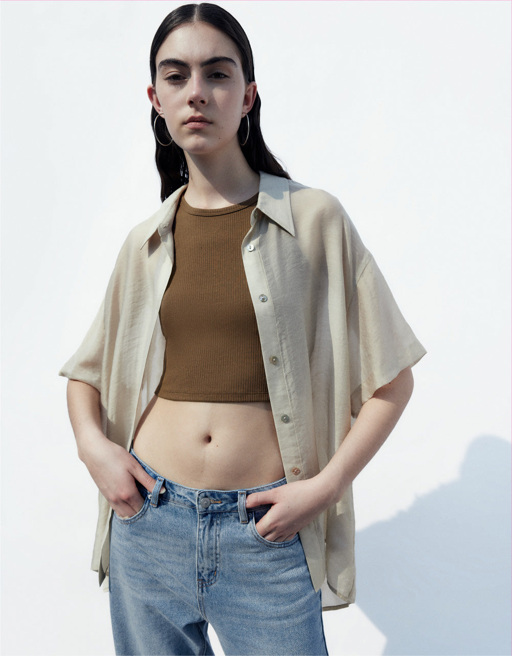 Textured Button Up Shirt