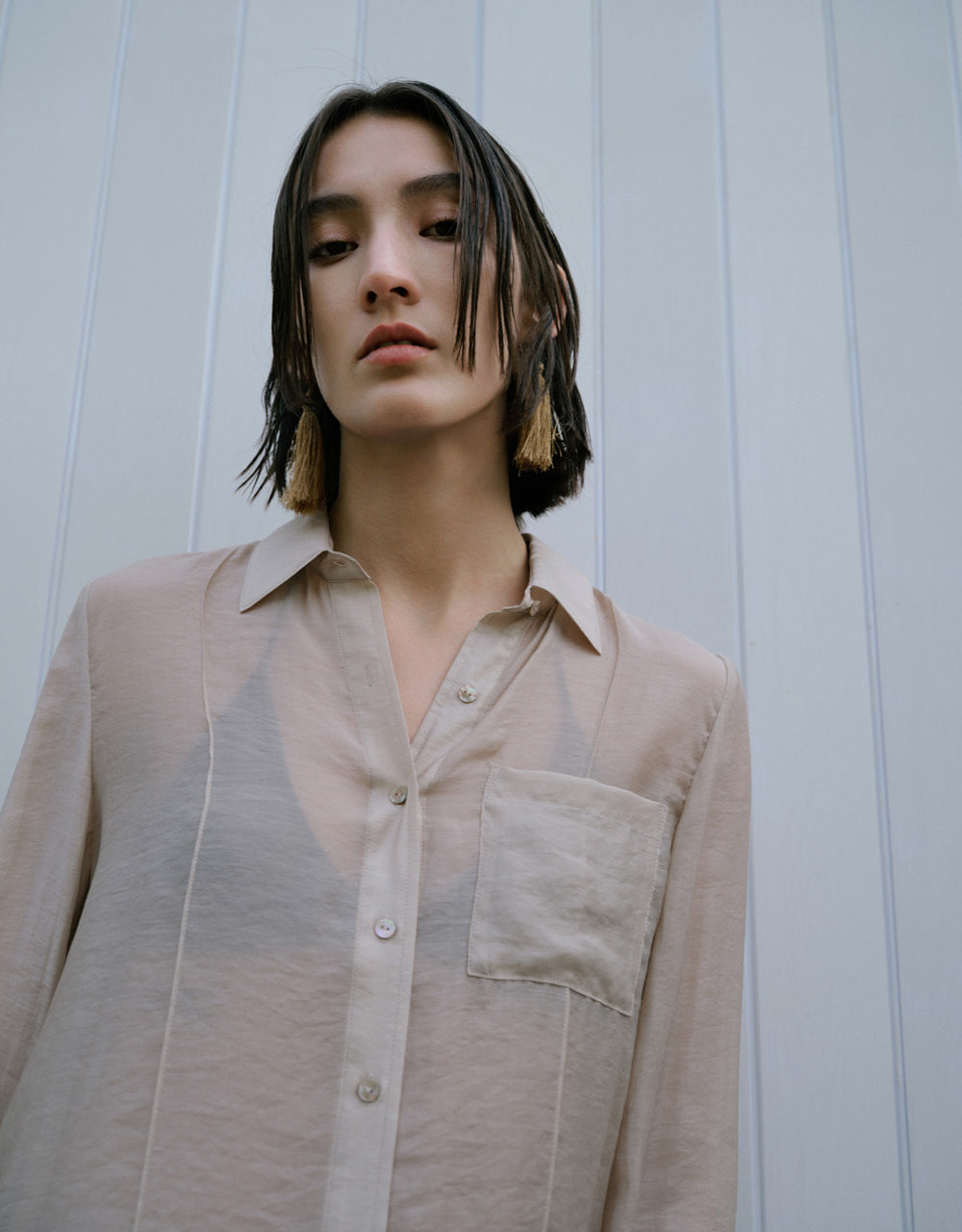 Sheer Button Up Shirt