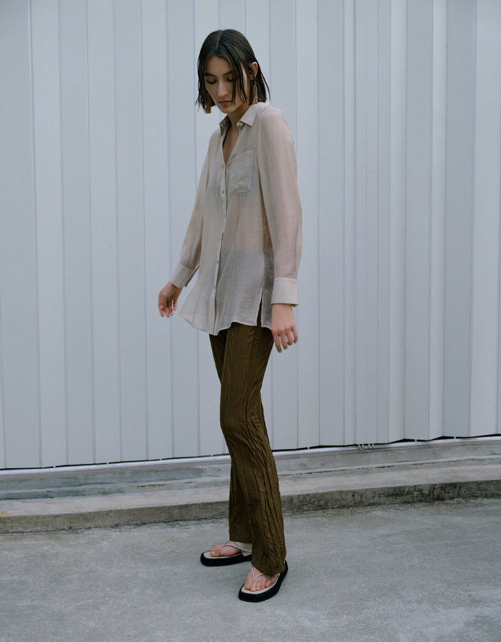 Sheer Button Up Shirt