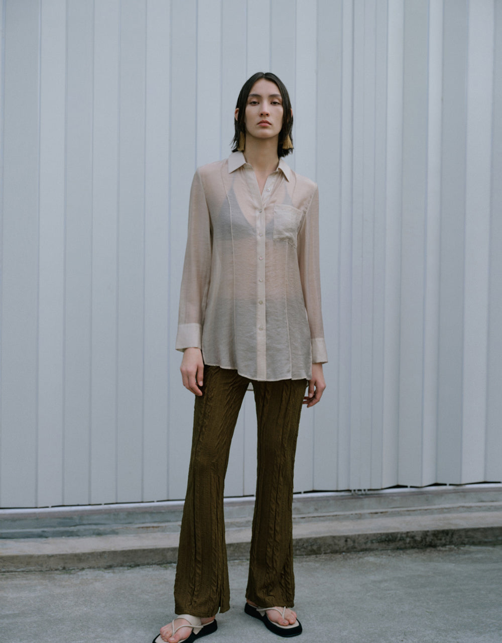 Sheer Button Up Shirt