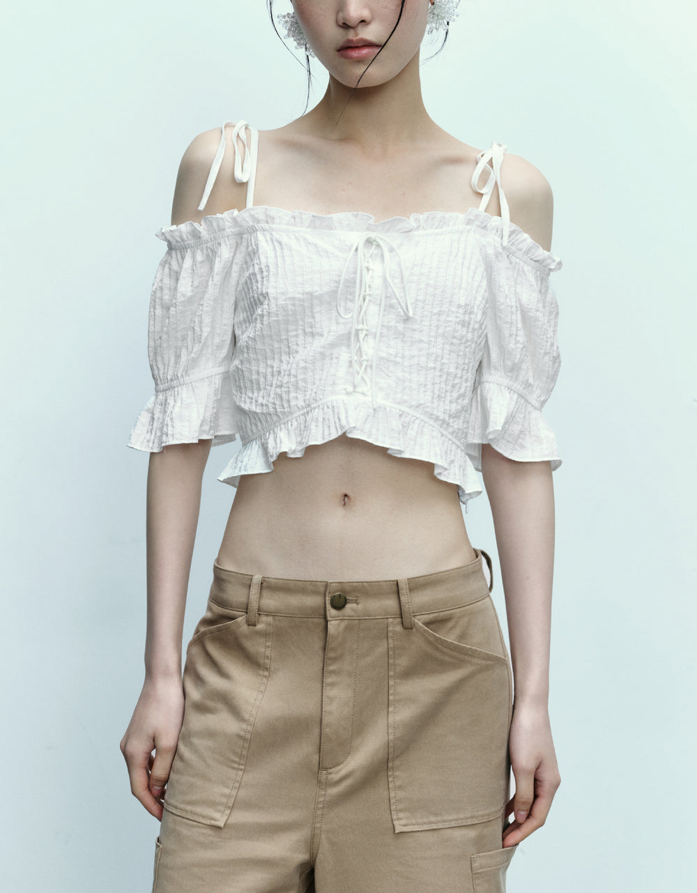 Knot Straps Off-Shoulder Blouse