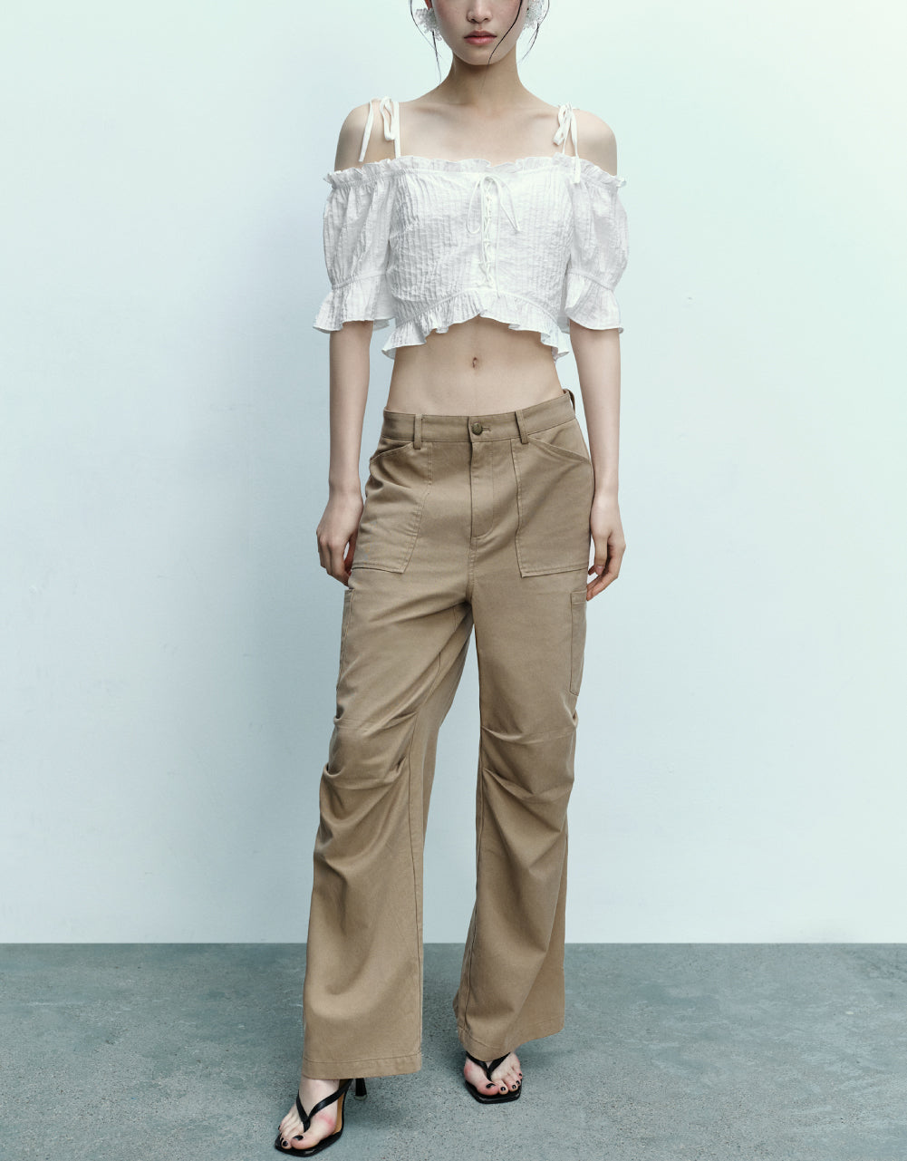 Knot Straps Off-Shoulder Blouse