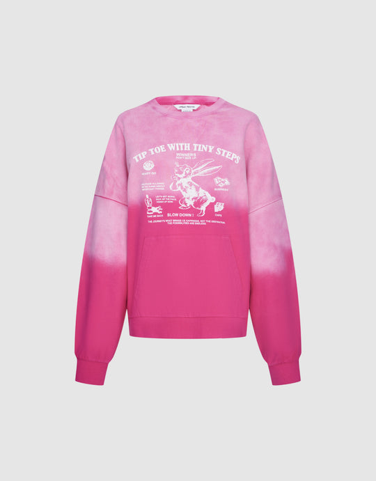 Bunny Print Oversized Sweatshirt