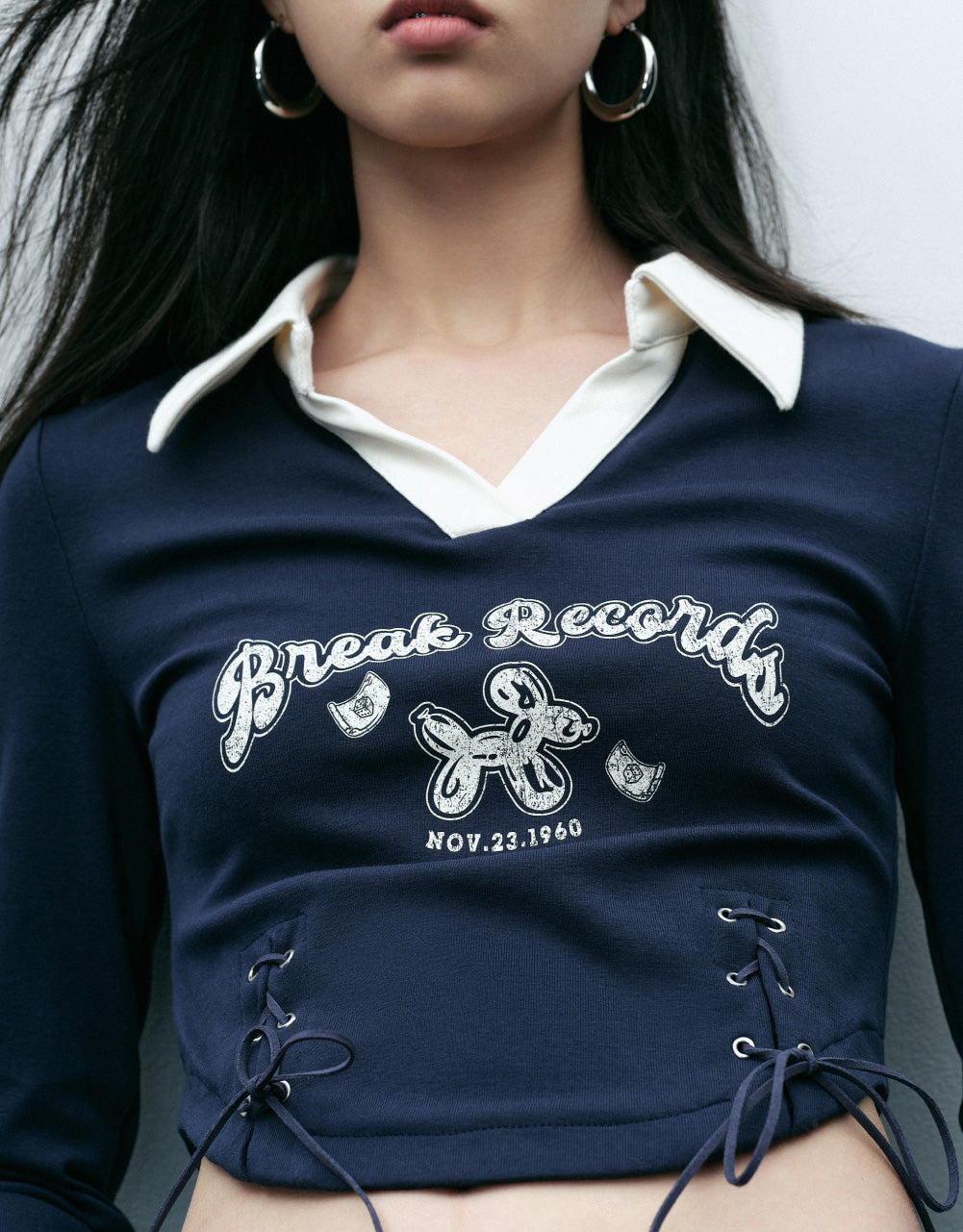Contrast Fabric Polo Shirt