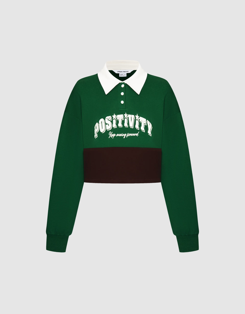 Letter Print Polo Sweatshirt