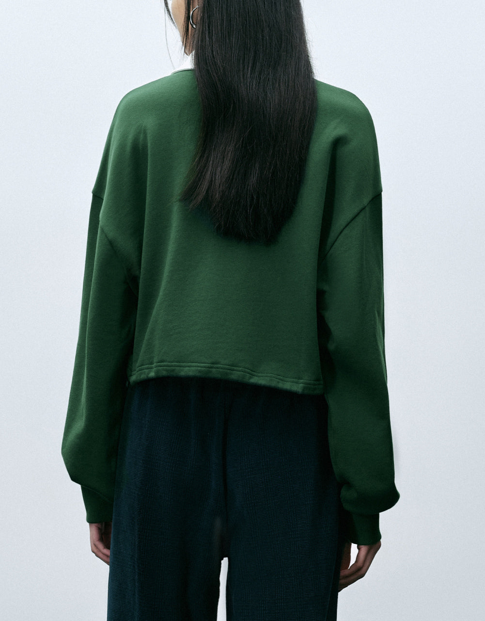 Letter Print Polo Sweatshirt