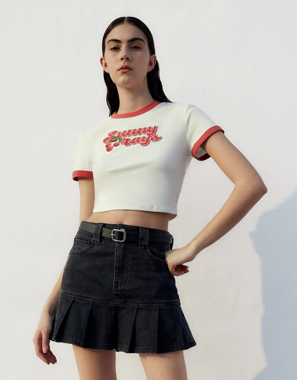 Cherry Letters Print T-Shirt
