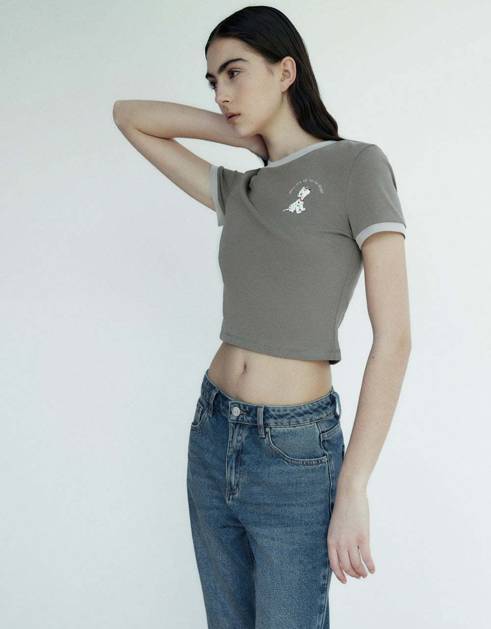 Dalmatian Crew Neck Skinny T-Shirt