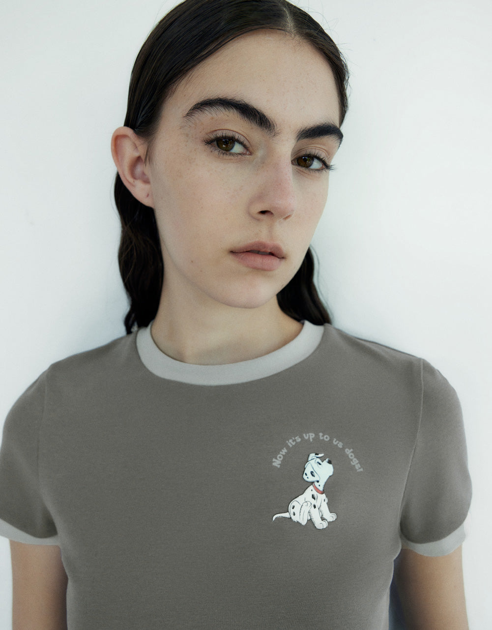 Dalmatian Crew Neck Skinny T-Shirt