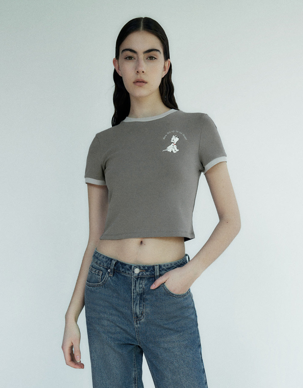 Dalmatian Crew Neck Skinny T-Shirt