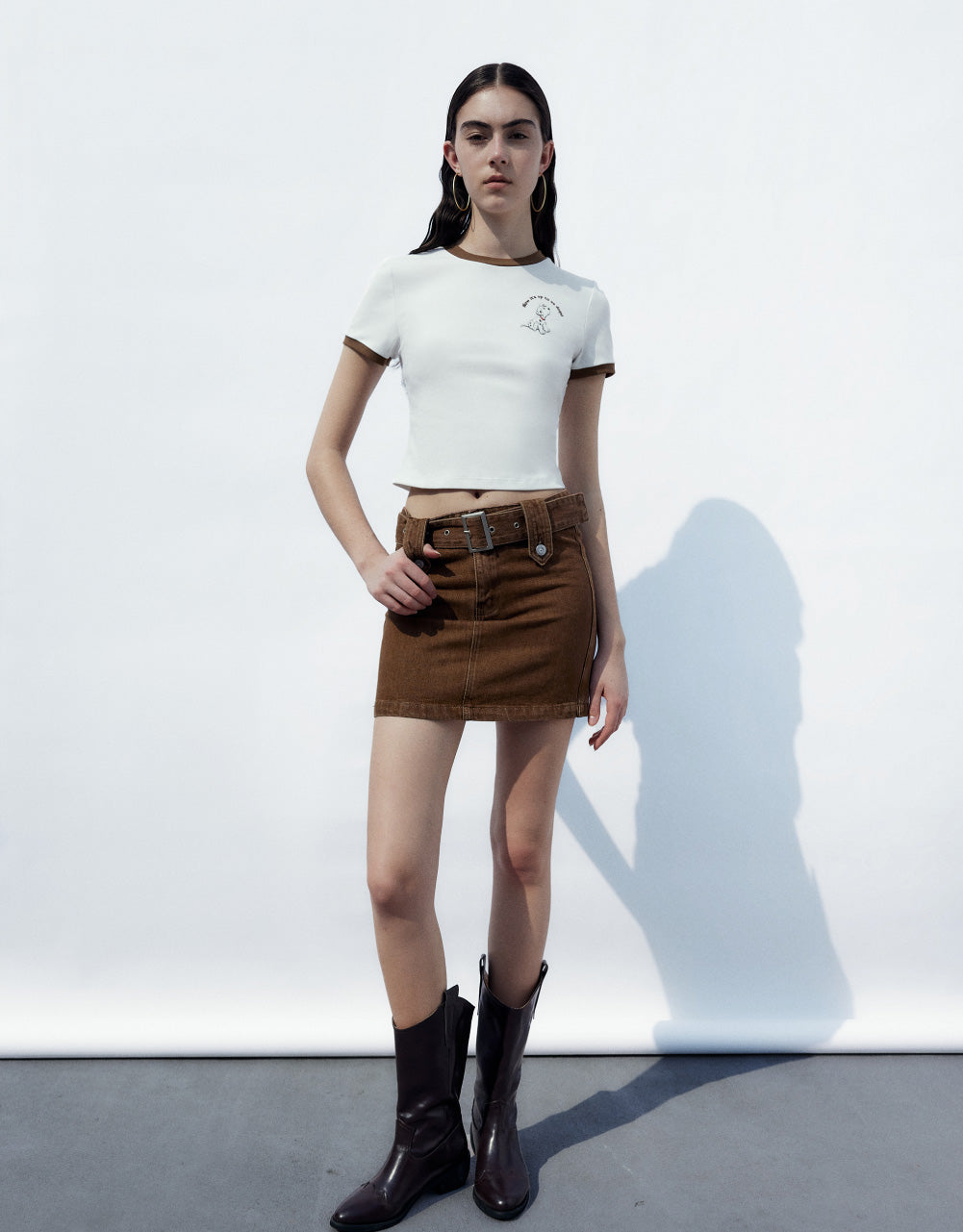 Dalmatian Crew Neck Skinny T-Shirt