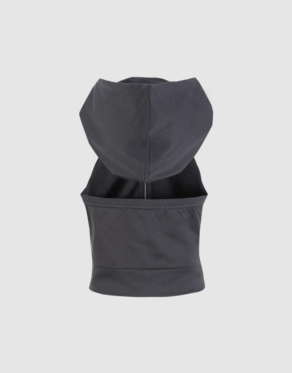 Sleeveless Hoodie Zipper Front T-Shirt