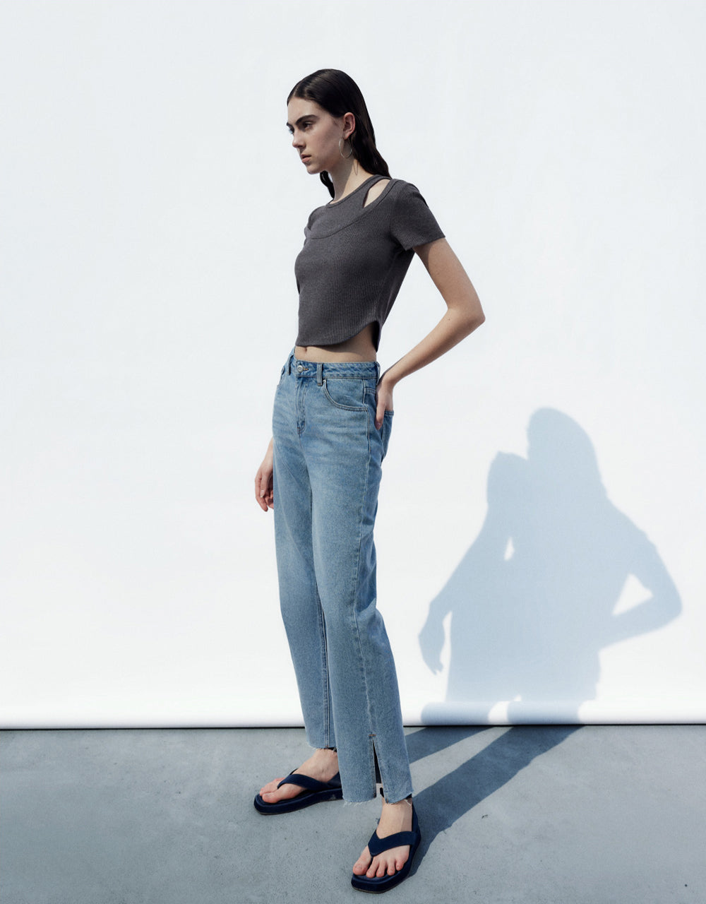 Skinny 2 In 1 Crew Neck T-Shirt