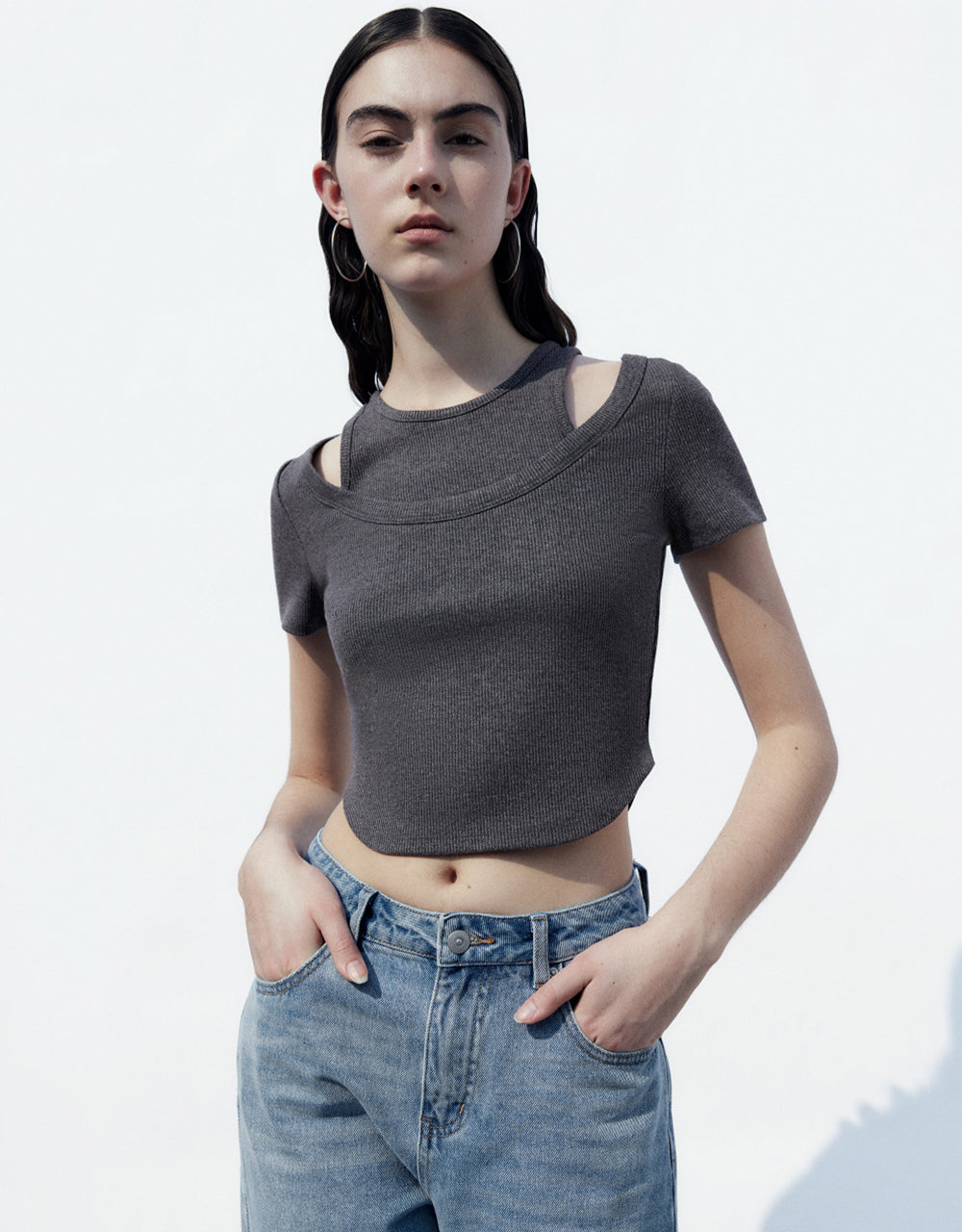 Skinny 2 In 1 Crew Neck T-Shirt