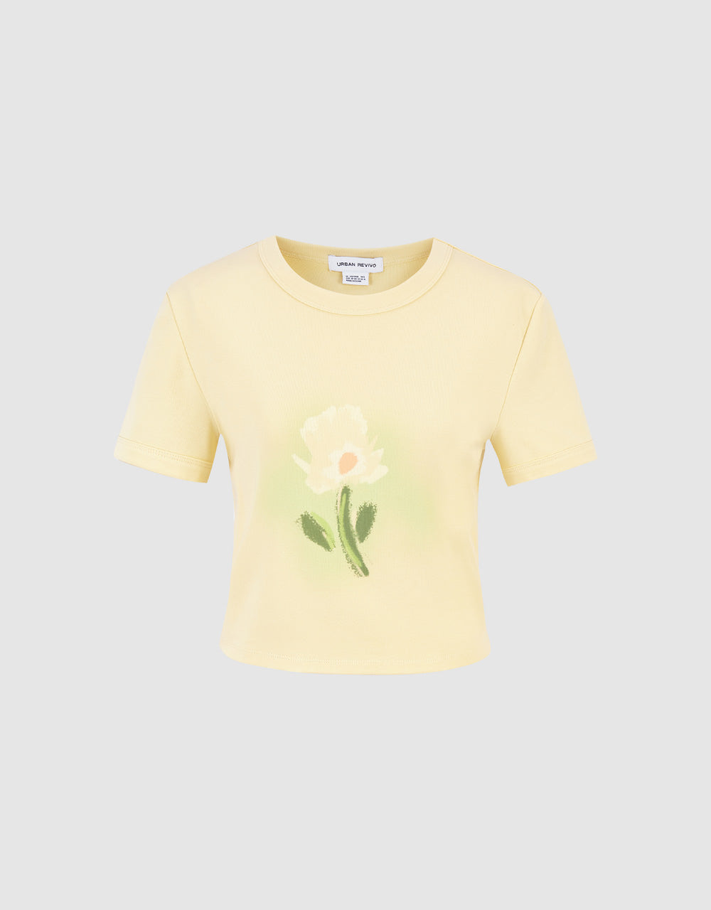 Flower Printed Crew Neck T-Shirt