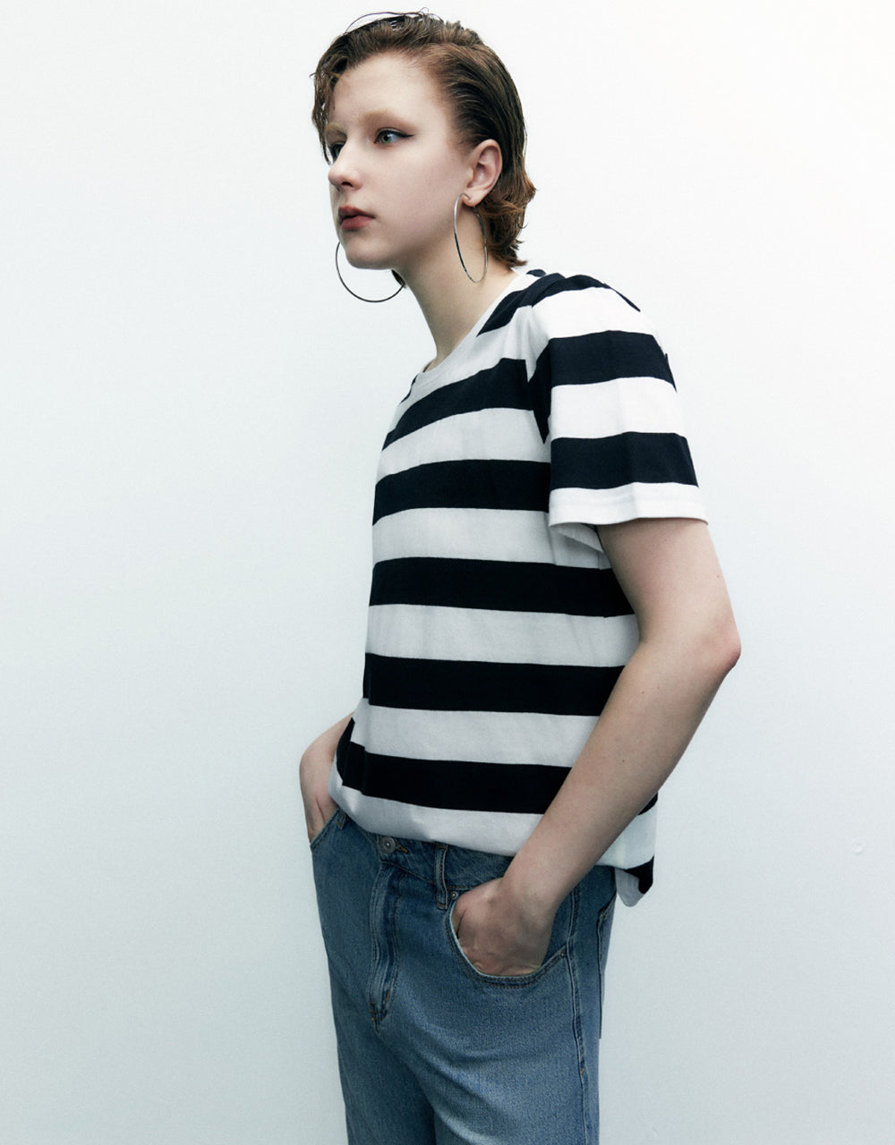 Drop Shoulder Striped T-Shirt