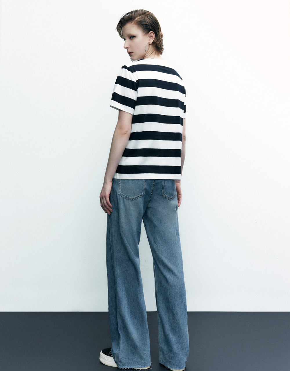 Drop Shoulder Striped T-Shirt