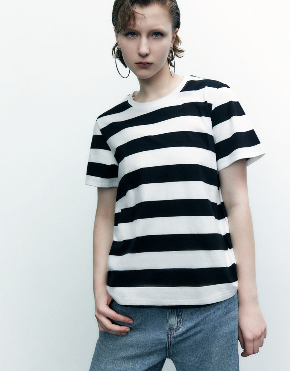 Drop Shoulder Striped T-Shirt