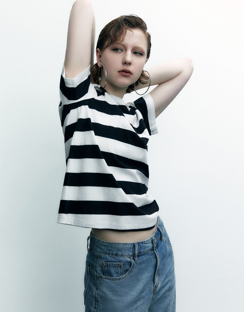 Drop Shoulder Striped T-Shirt