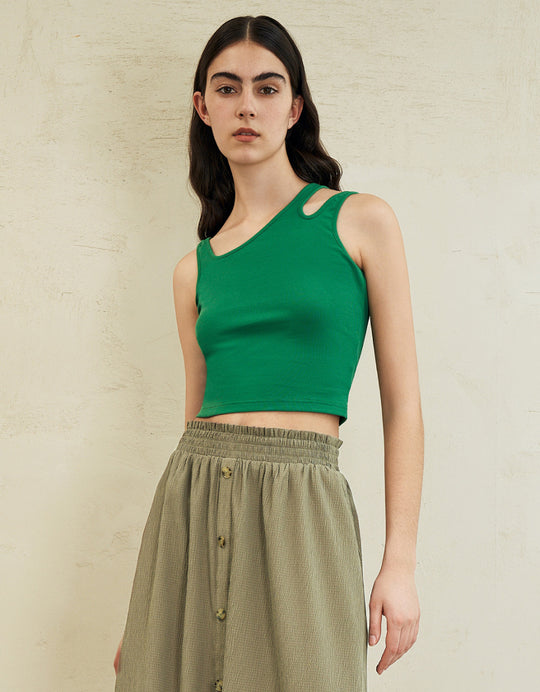 Asymmetric Cropped Tank Top