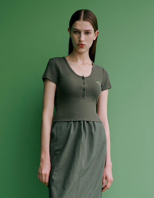 Cherry Detail Knitted T-Shirt