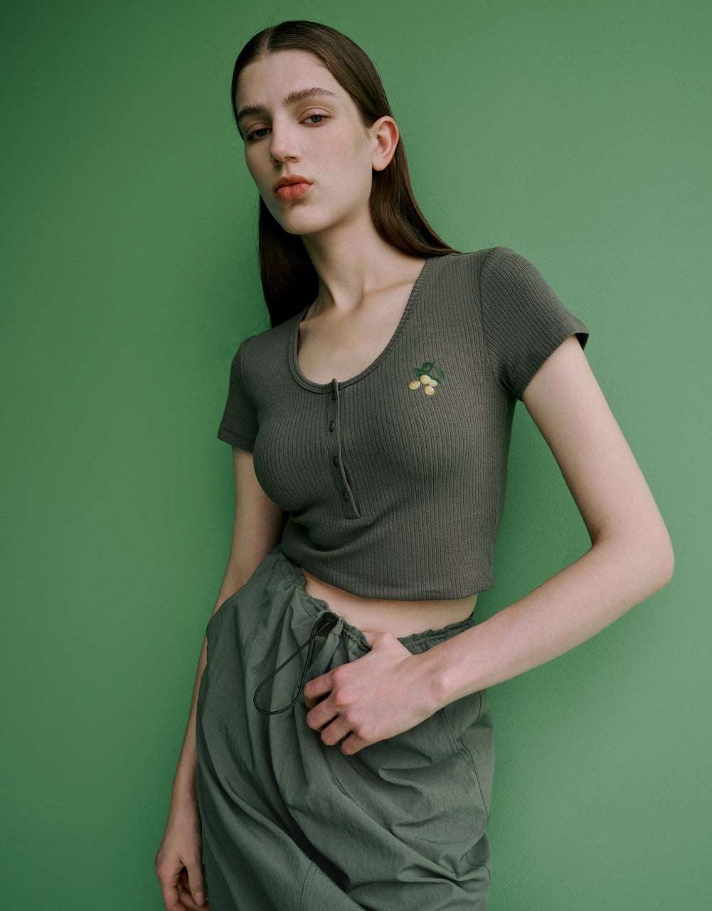 Cherry Detail Knitted T-Shirt