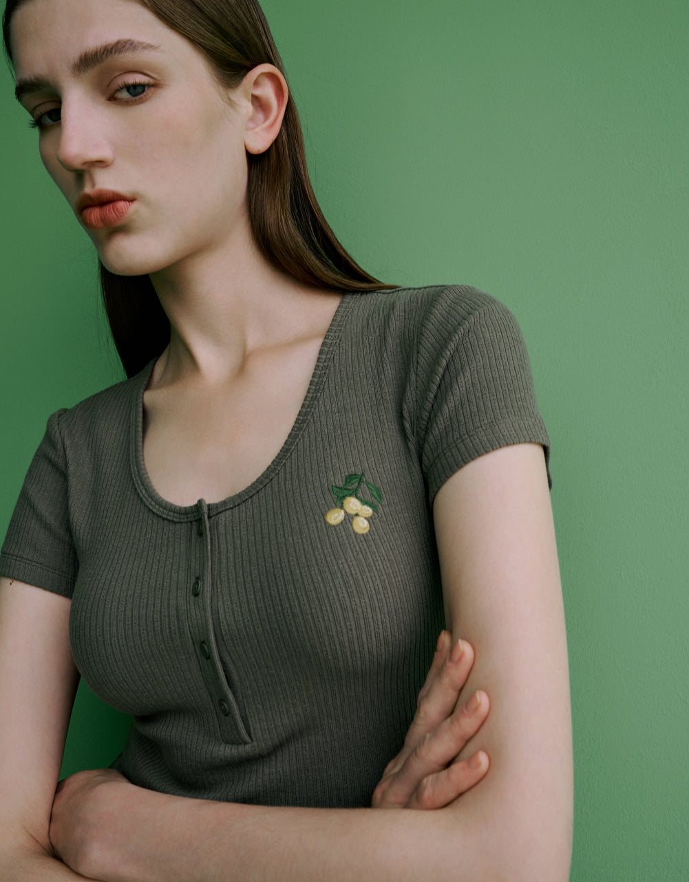 Cherry Detail Knitted T-Shirt
