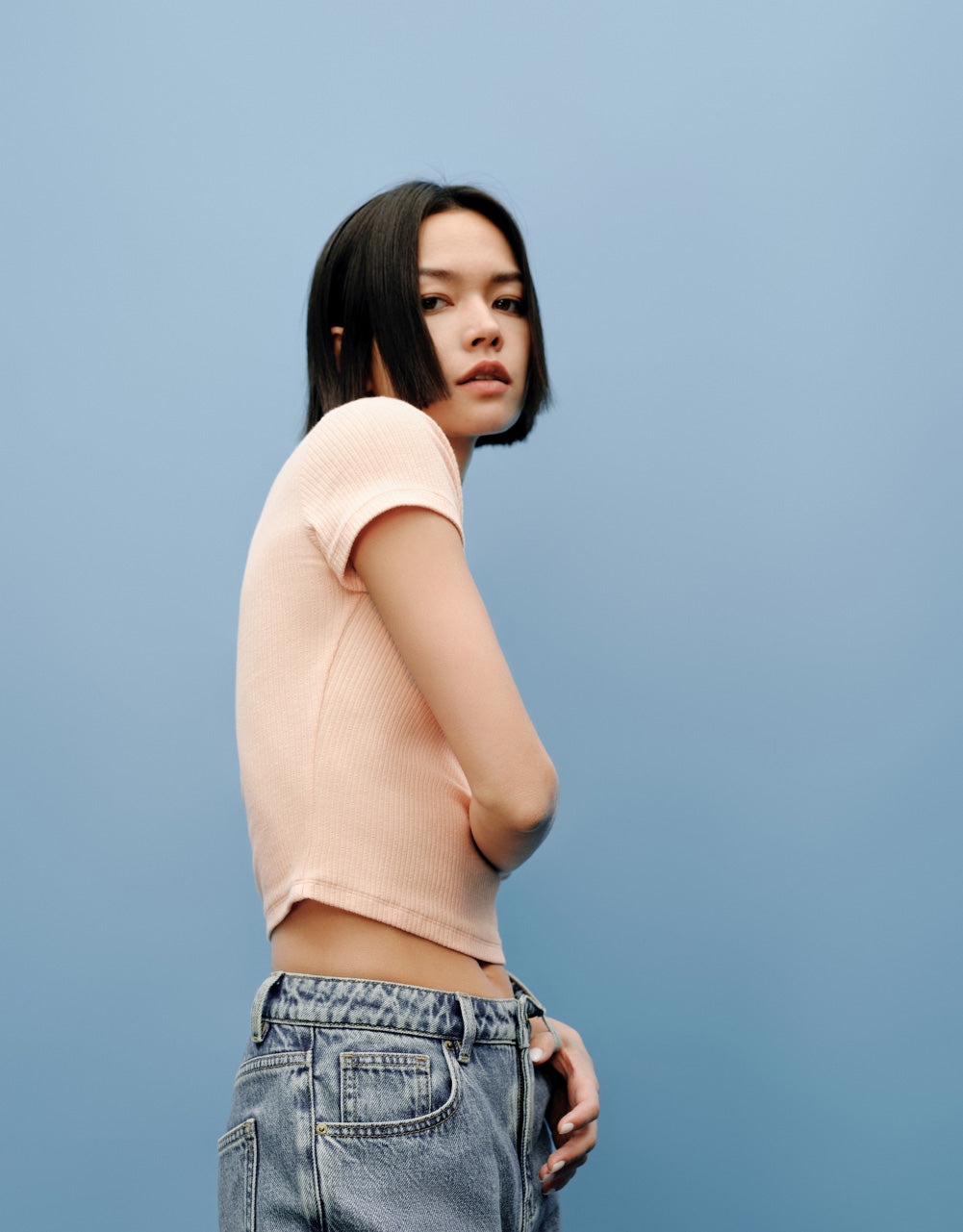 Cherry Printed U Neck Skinny T-Shirt