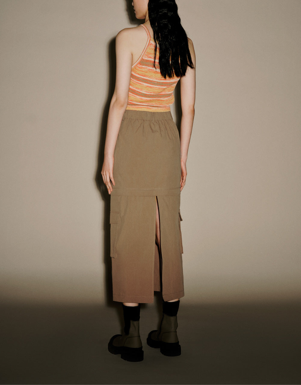 Utilities Midi A-Line Skirt