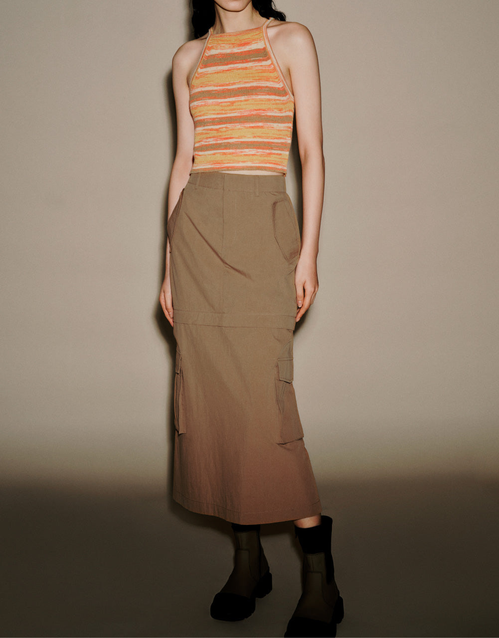 Utilities Midi A-Line Skirt