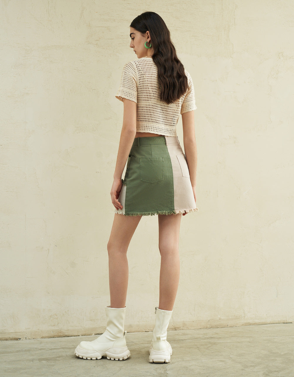 Raw Hem Mini Skirt