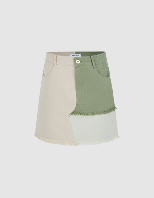 Raw Hem Mini Skirt