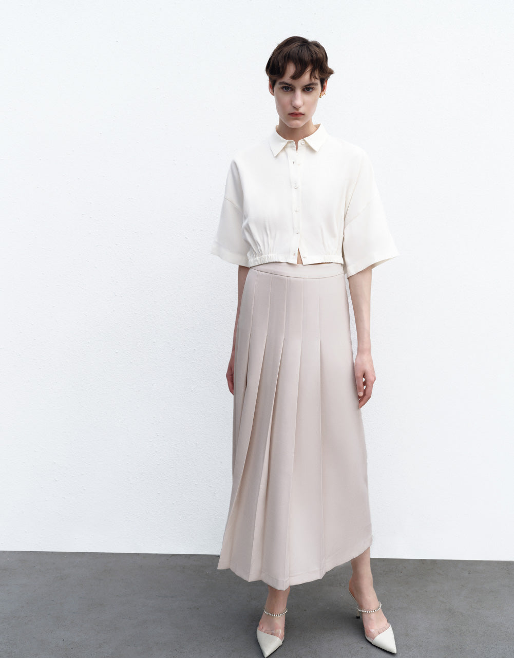 Pleated A-Line Skirt