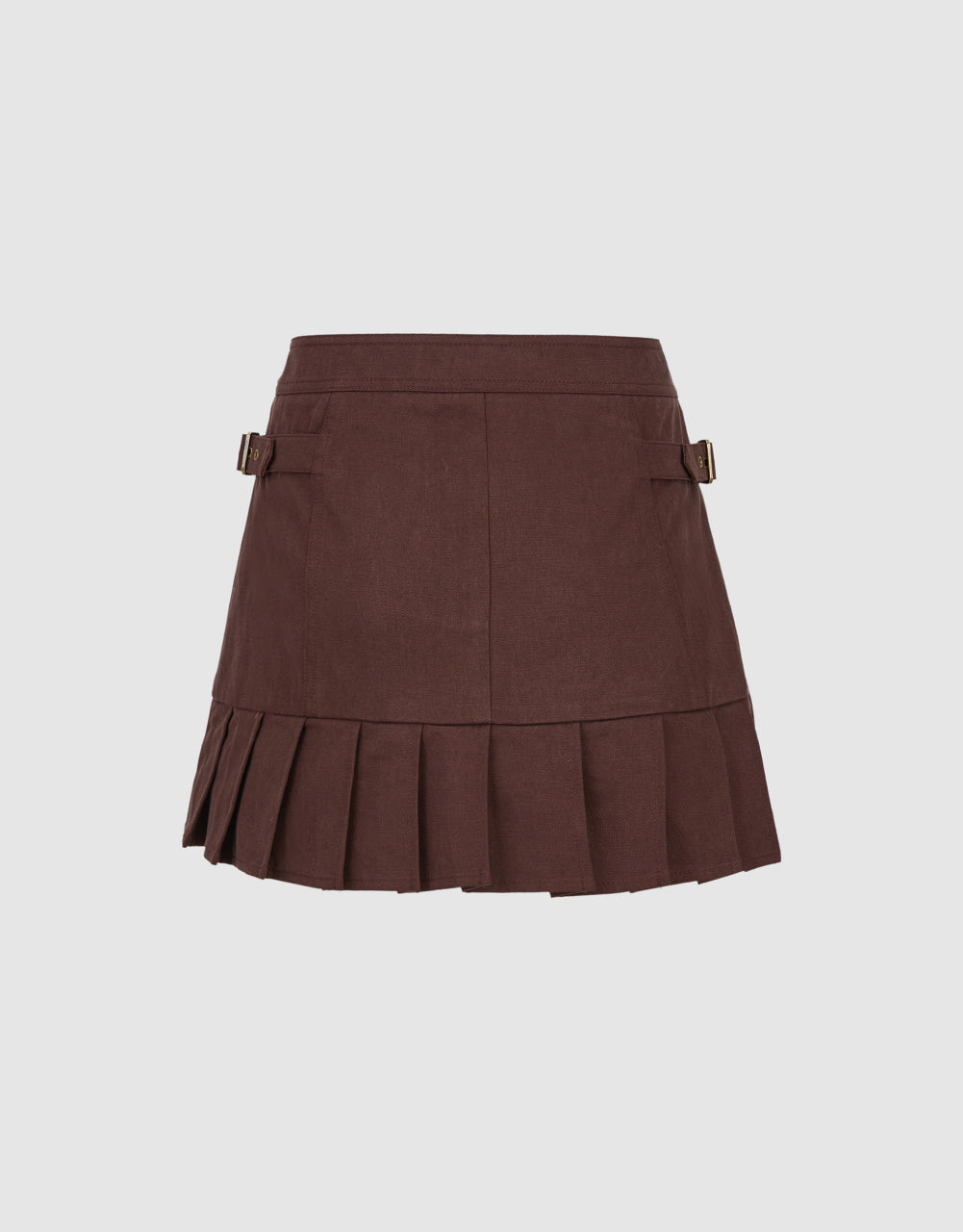 Mini A-Line Skirt With Buckles
