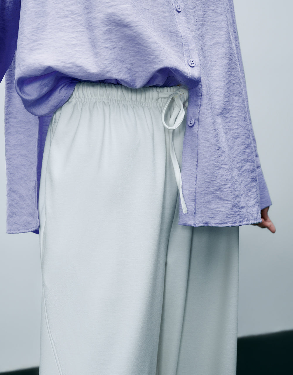 Drawstring Wide-Leg Knitted Pants