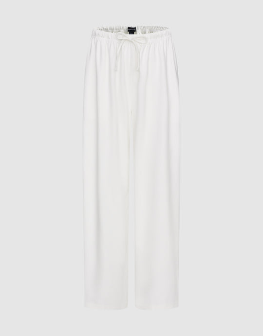 Drawstring Wide-Leg Knitted Pants