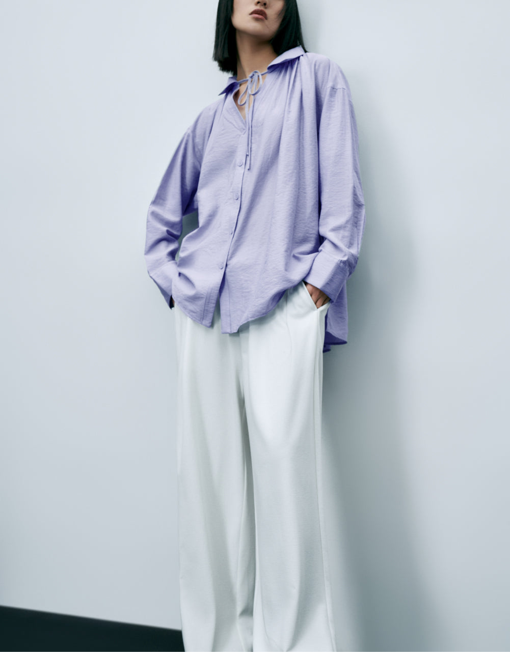 Drawstring Wide-Leg Knitted Pants