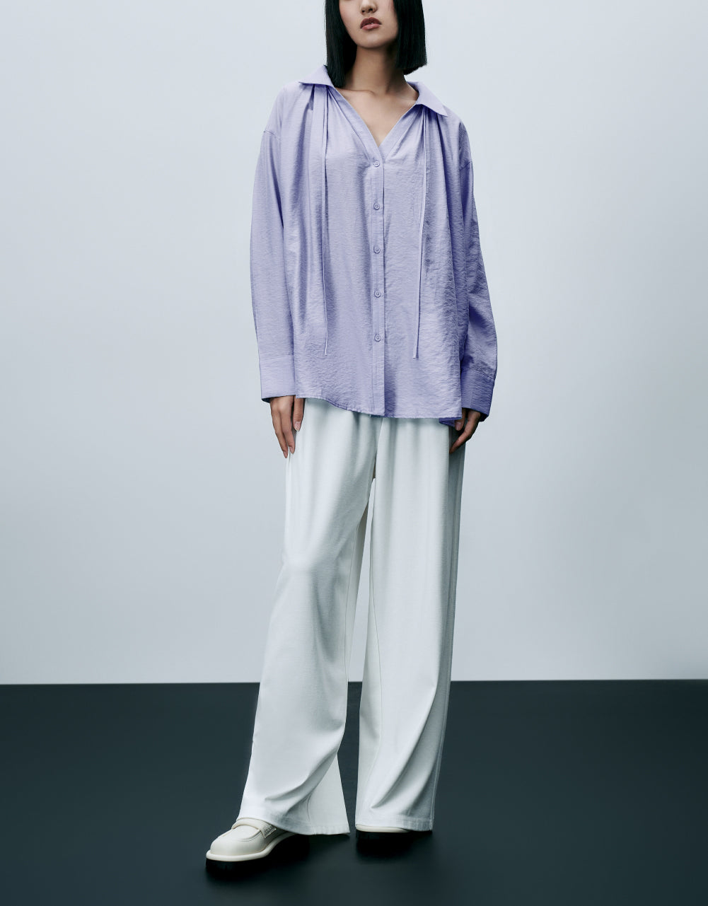 Drawstring Wide-Leg Knitted Pants