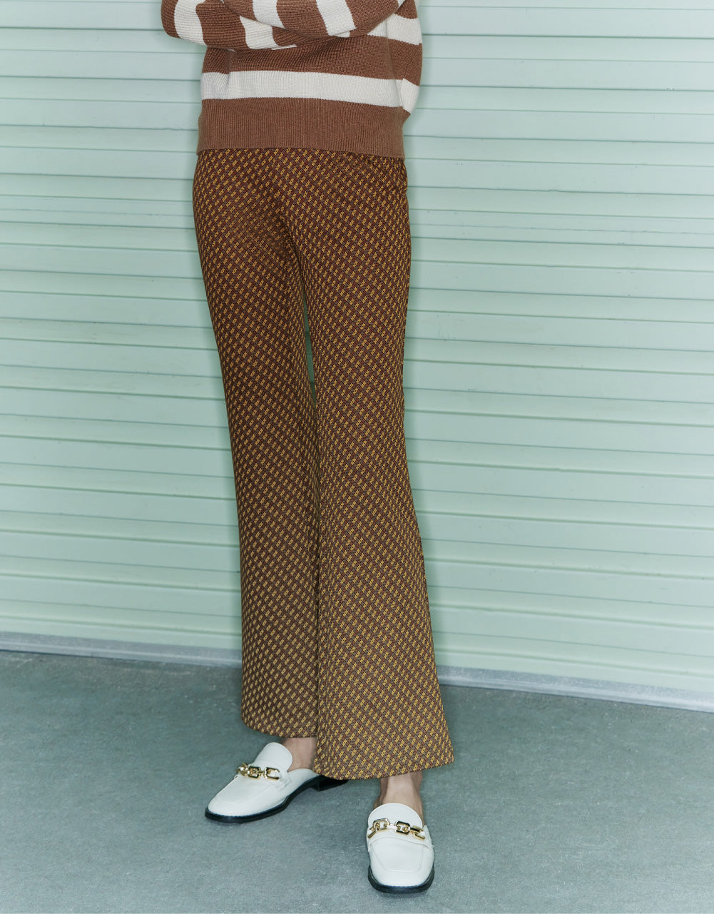 Knitted Capri Flare Pants