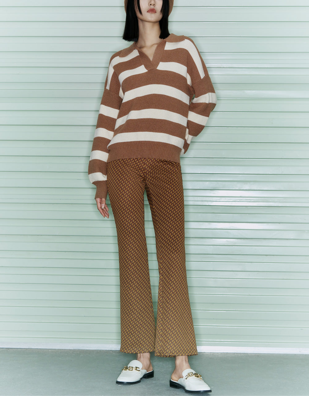 Knitted Capri Flare Pants