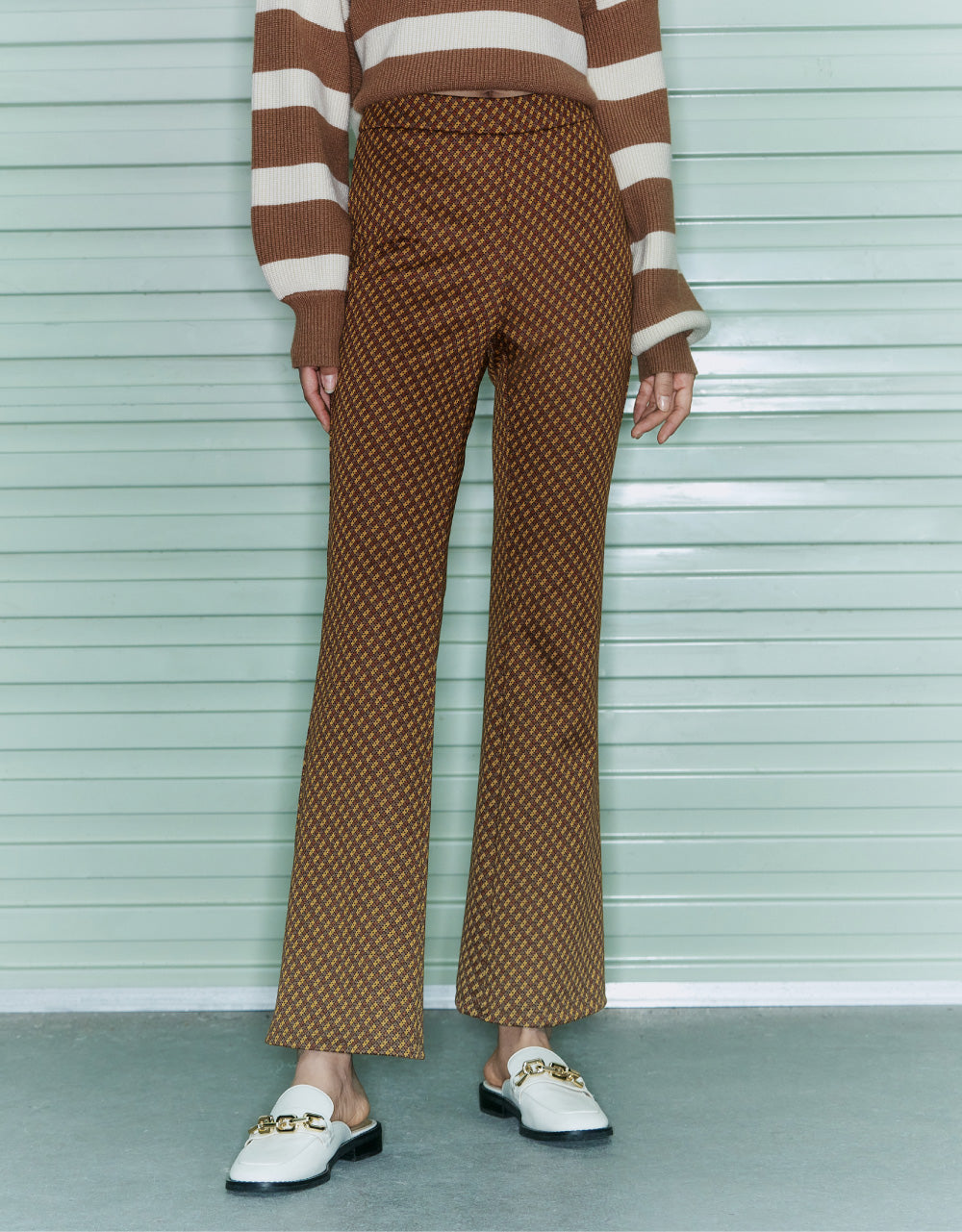Knitted Capri Flare Pants