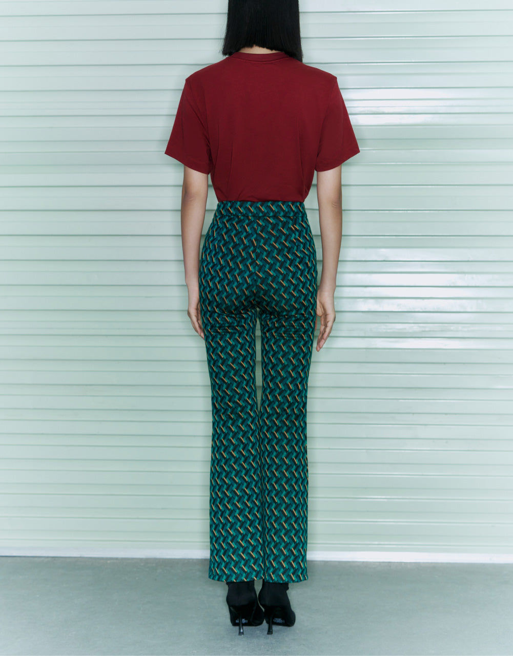 Knitted Capri Flare Pants