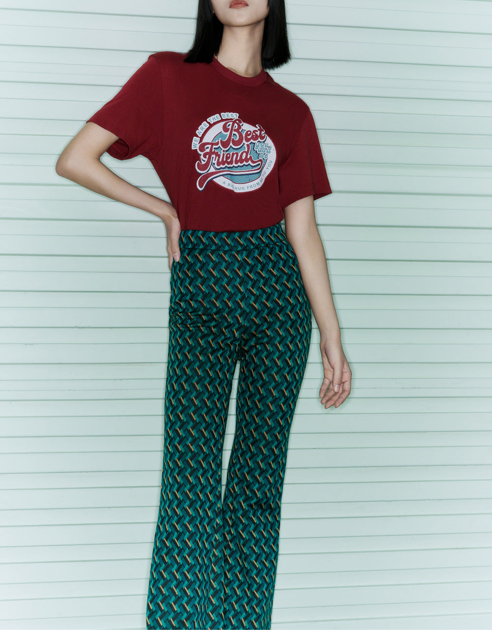 Knitted Capri Flare Pants
